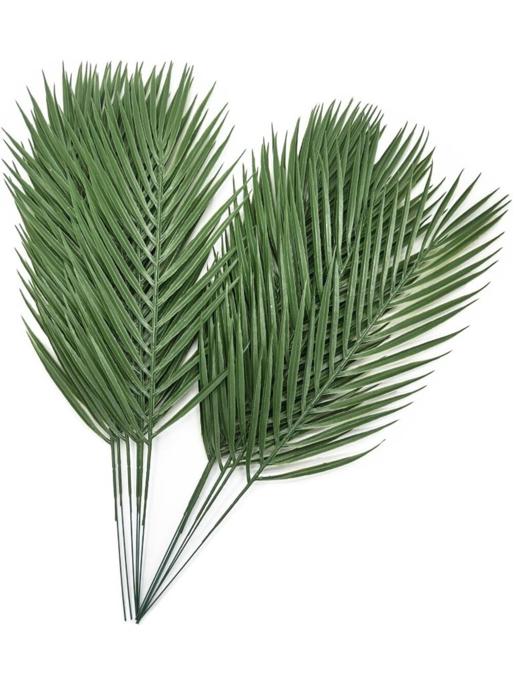 New Artificial Tropical Palm Leaves Stems 12 Pcs
